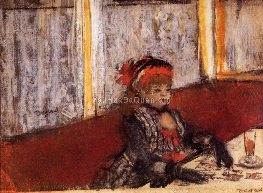 Woman in a Cafe - 埃德加·德加